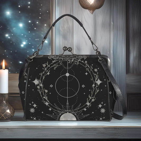 Silver Celestial Kisslock Bag