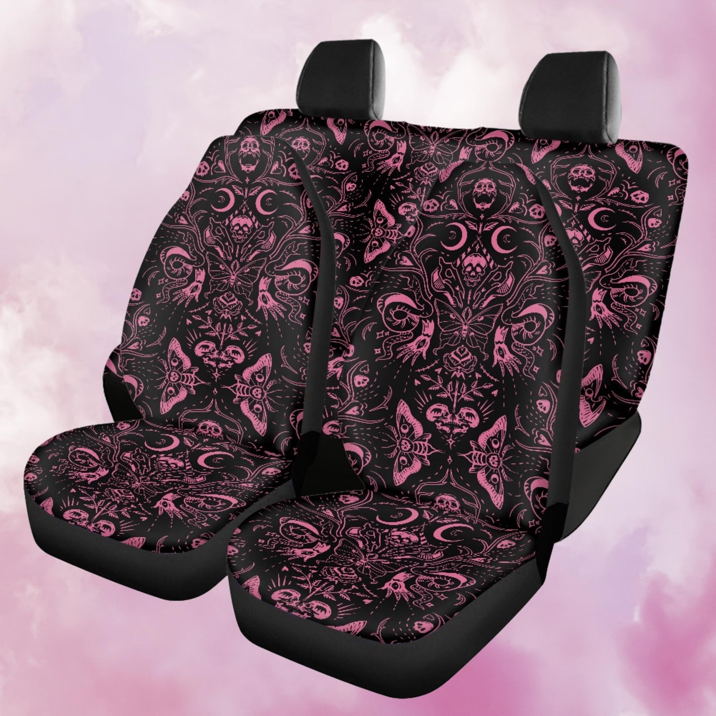 Pastel Pink Gothic Car Seat Covers