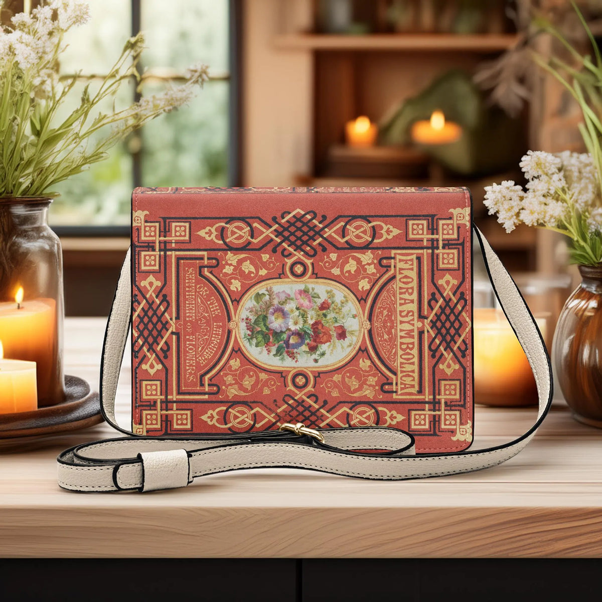 Victorian Vintage Book Flora Symbolica Book-Shaped Purse