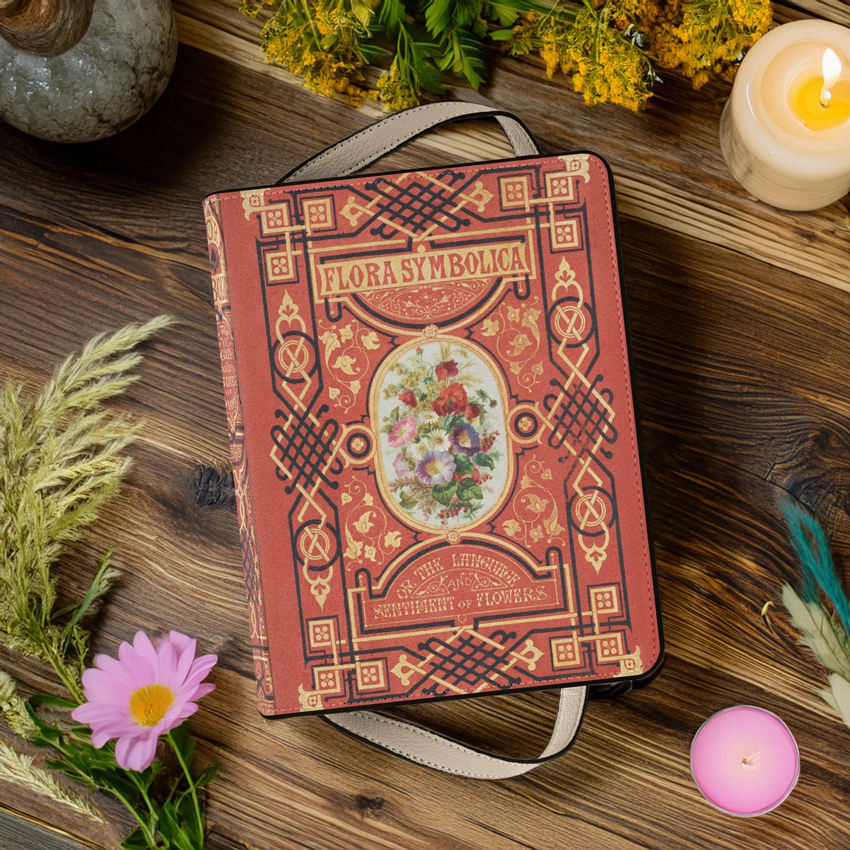 Victorian Vintage Book Flora Symbolica Book-Shaped Purse