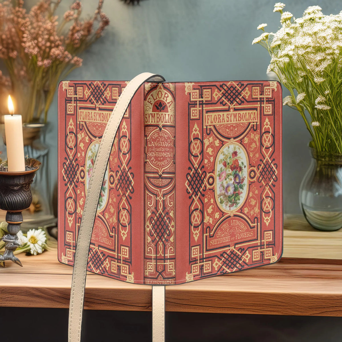 Victorian Vintage Book Flora Symbolica Book-Shaped Purse