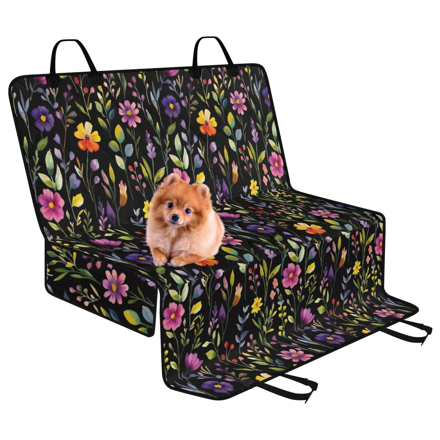 Watercolor Wildflowers Back Seat Pet Seat Cover