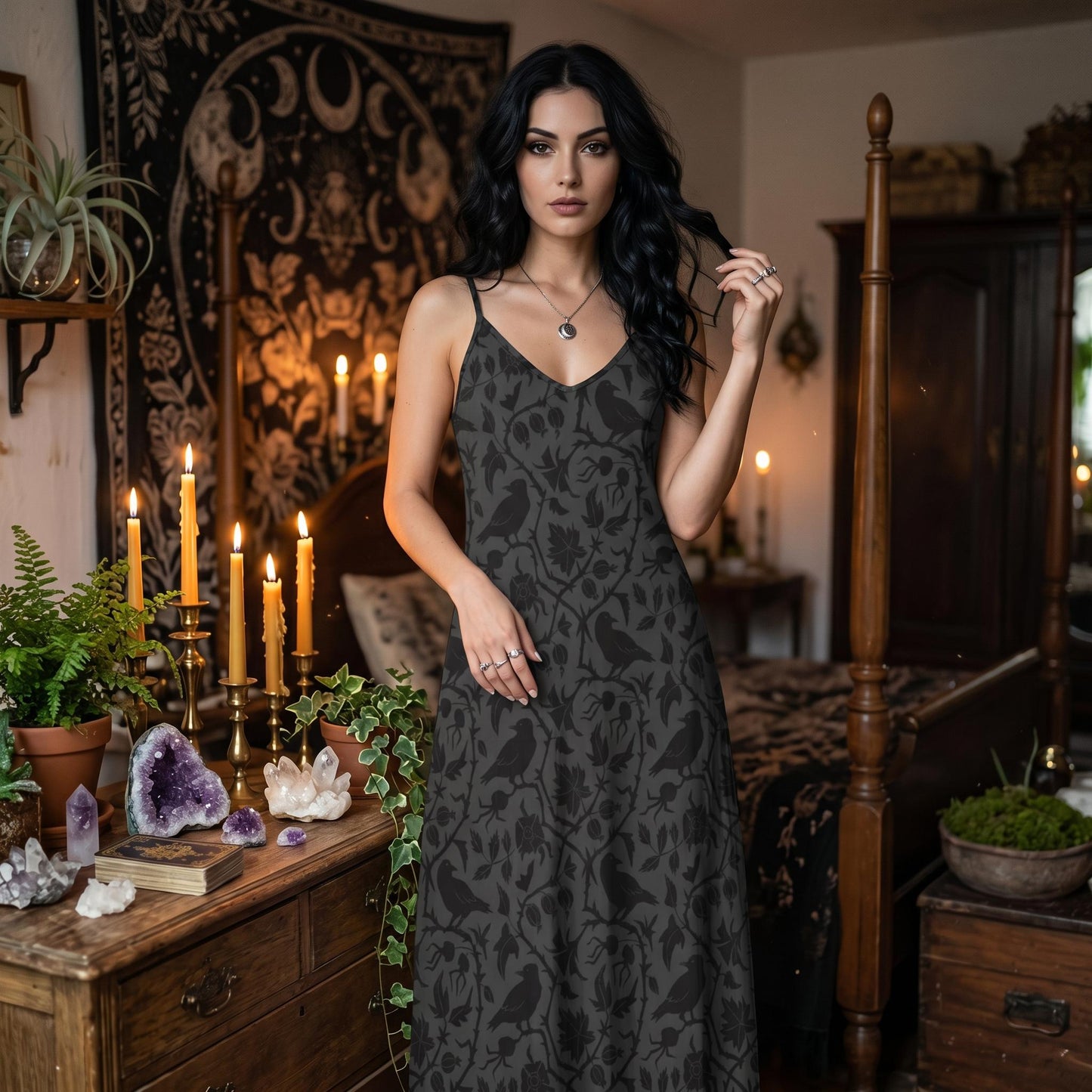 Black Ravens Maxi Dress