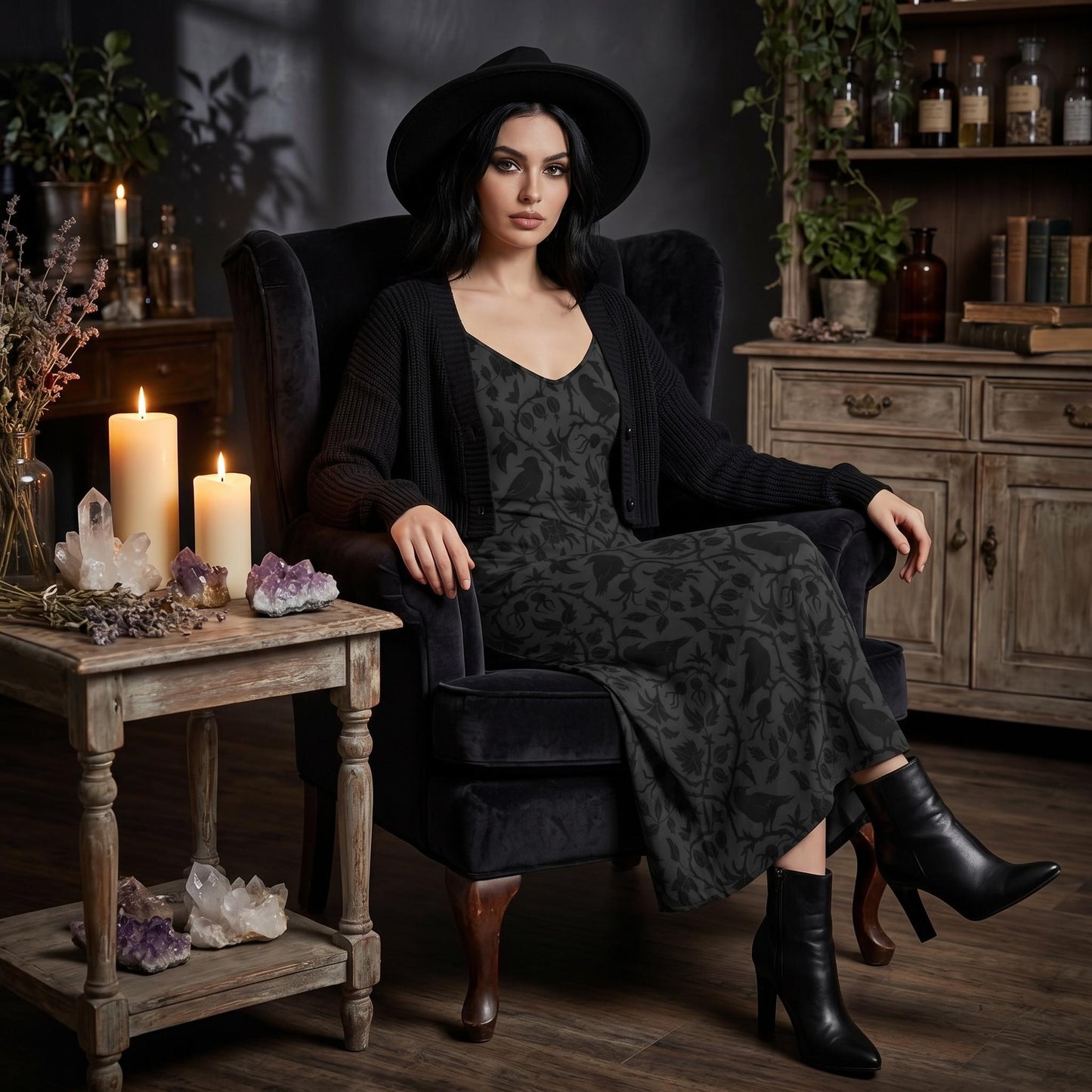 Black Ravens Maxi Dress