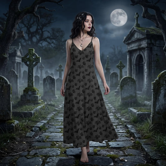 Gothic Bats Maxi Dress
