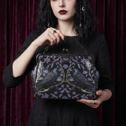 Gothic Ravens Kisslock Handbag