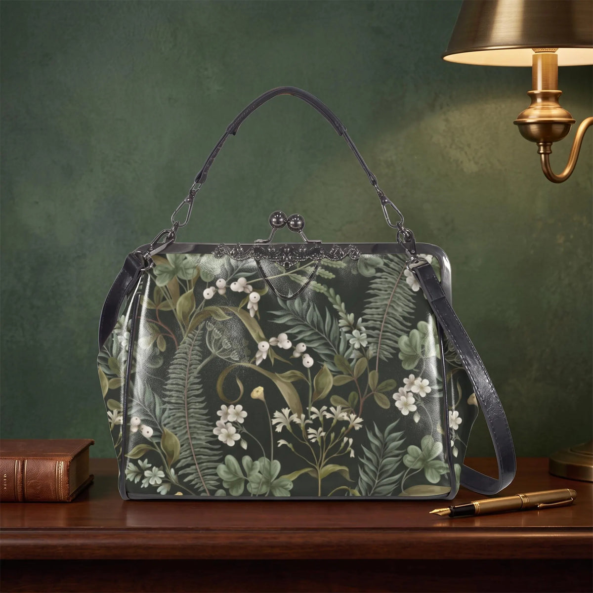 Woodland Botanical Kisslock Purse