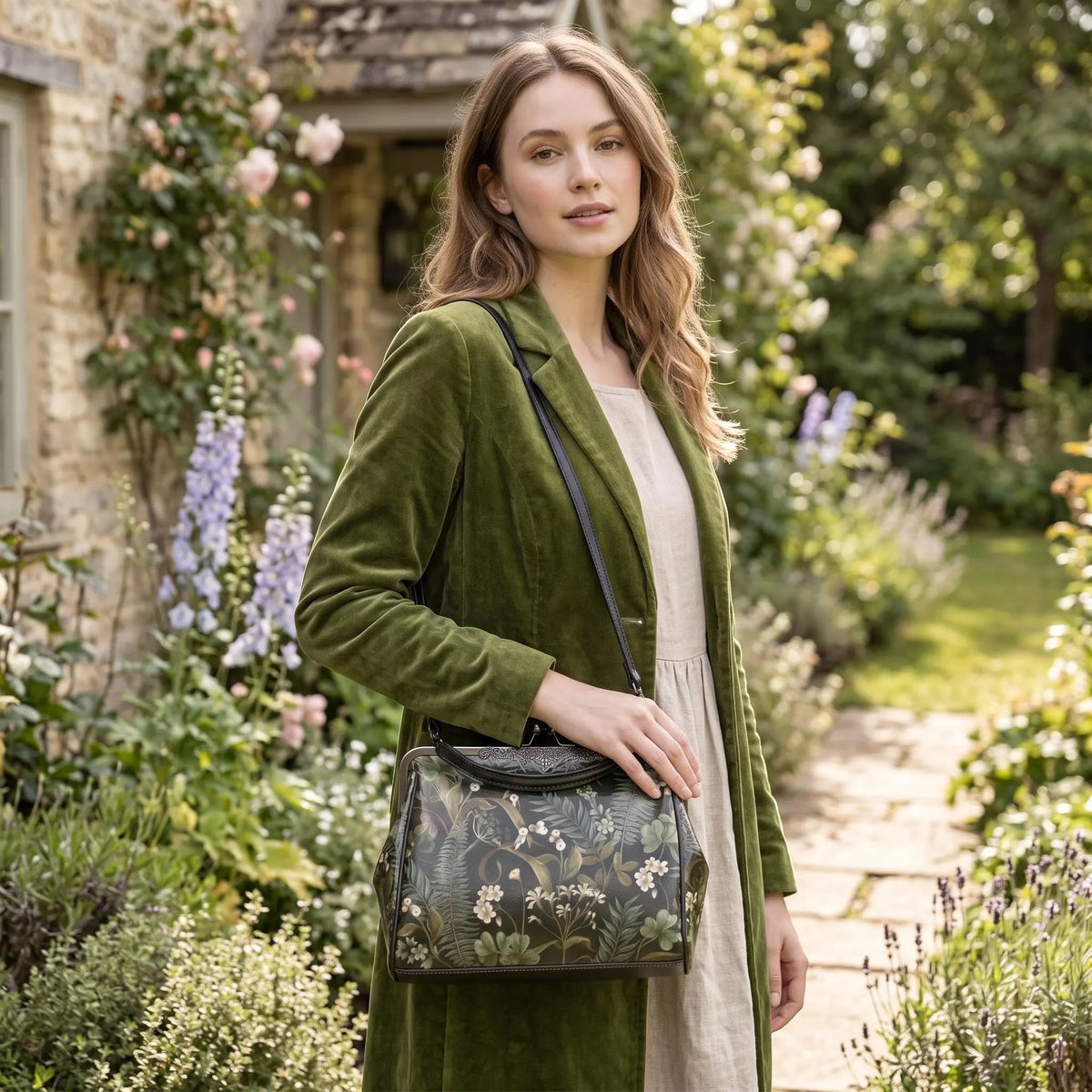 Woodland Botanical Kisslock Purse