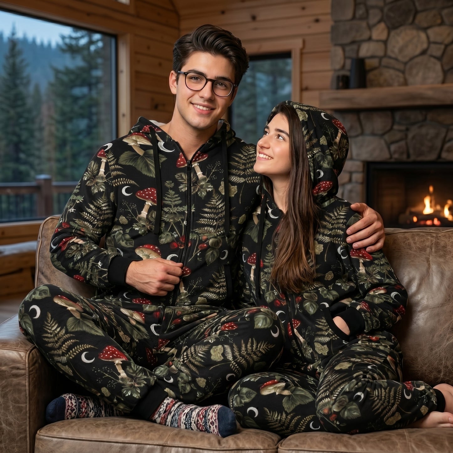 Witchy Moons & Mushrooms Adult Onesie