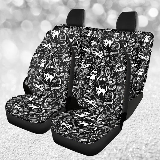 Black & White Spooky Cute Car Seat Covers