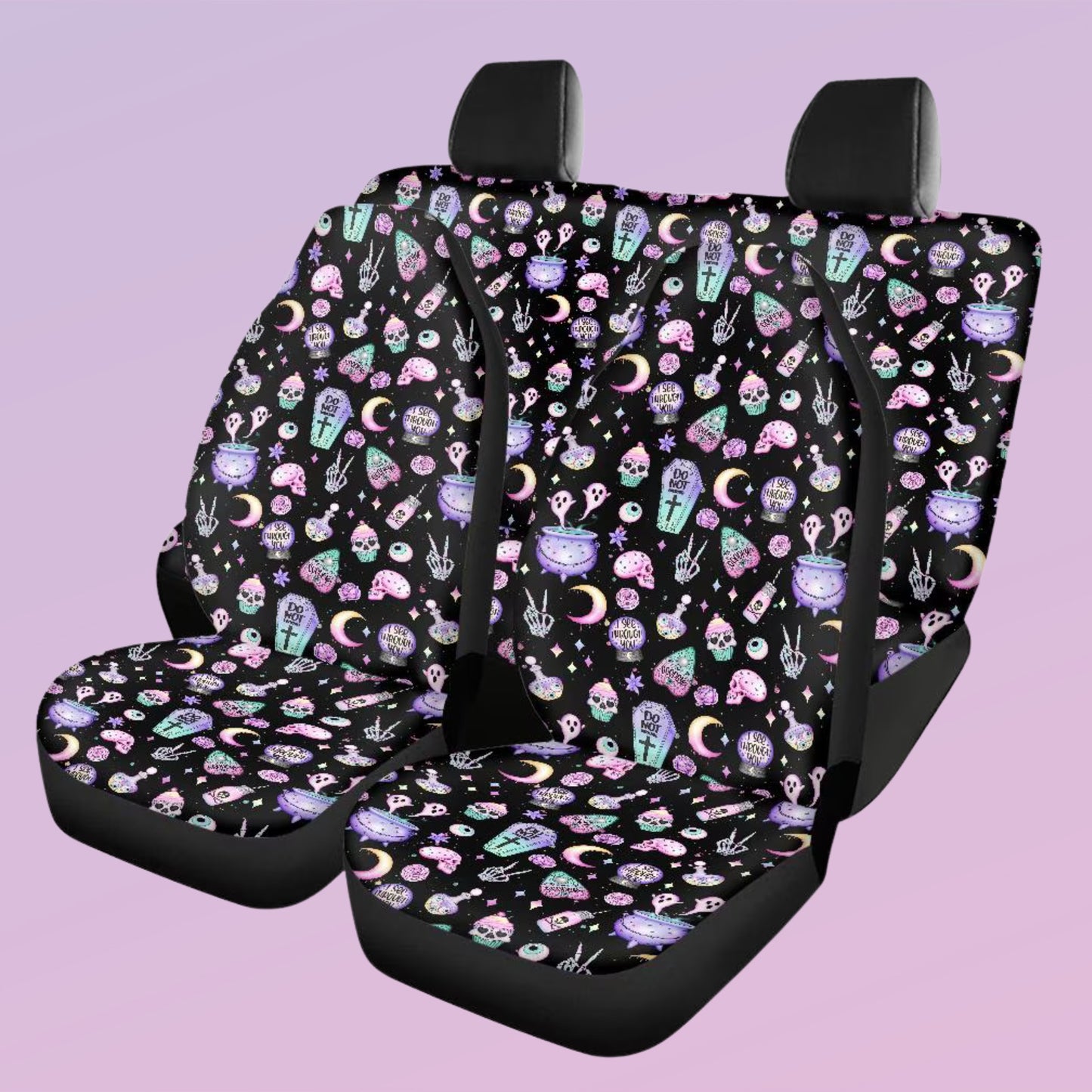 Cute Pastel Goth Witchy Car Seat Covers