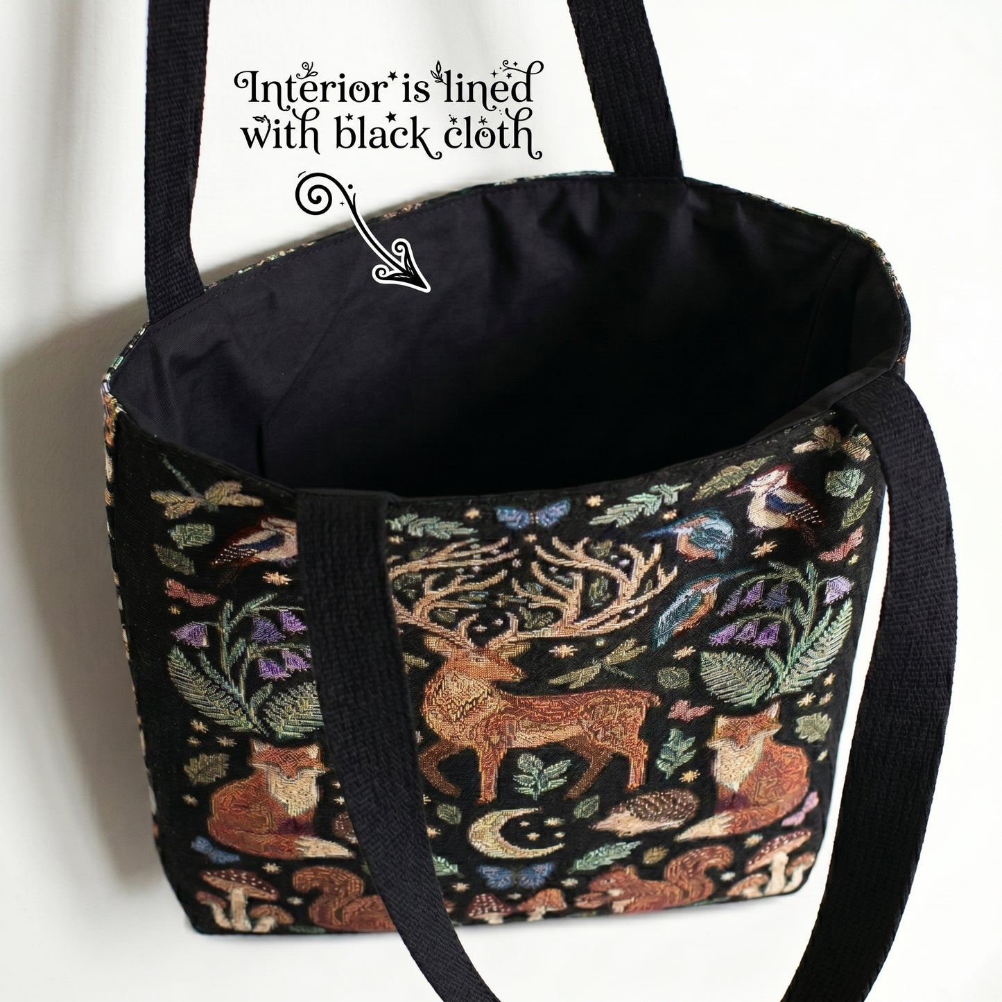 Whimsical Book Lover Woven Tote Bag